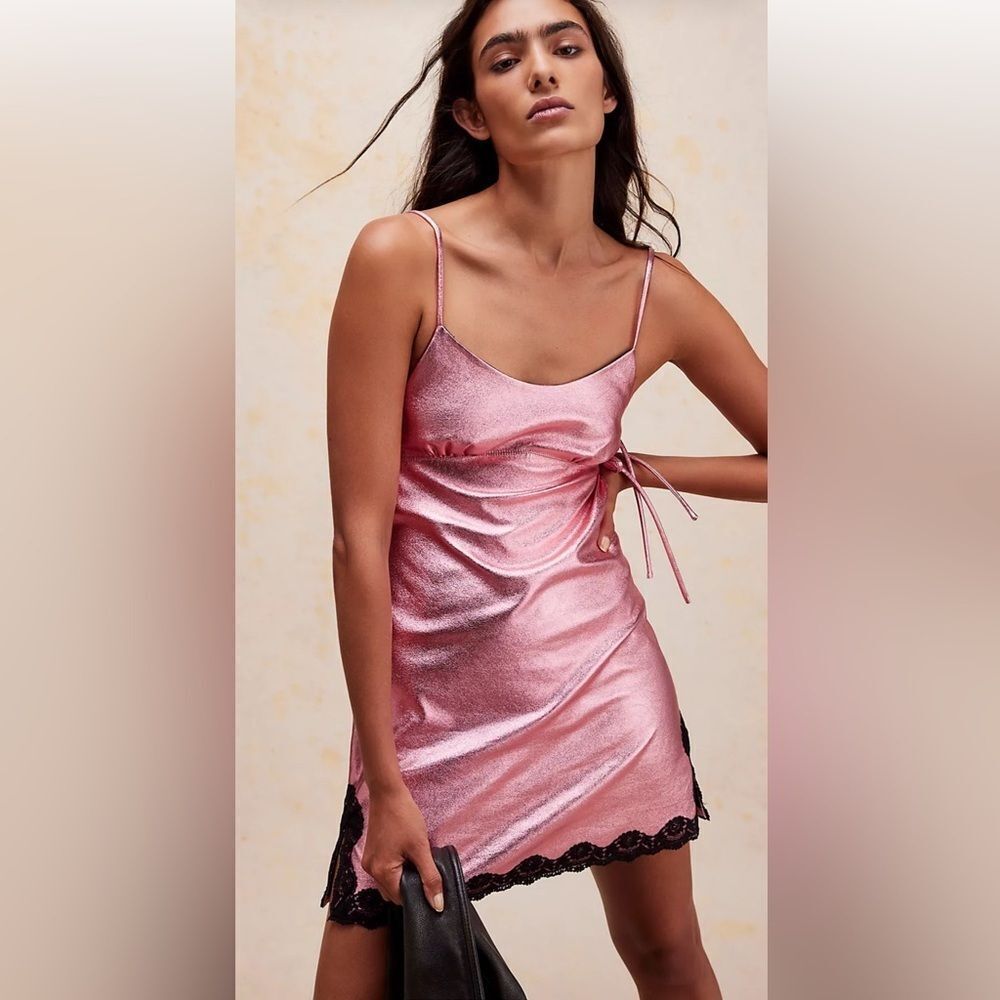 ANNA SUI for Free People
Metallic Faux Leather Mini Dress Lightly wore one time